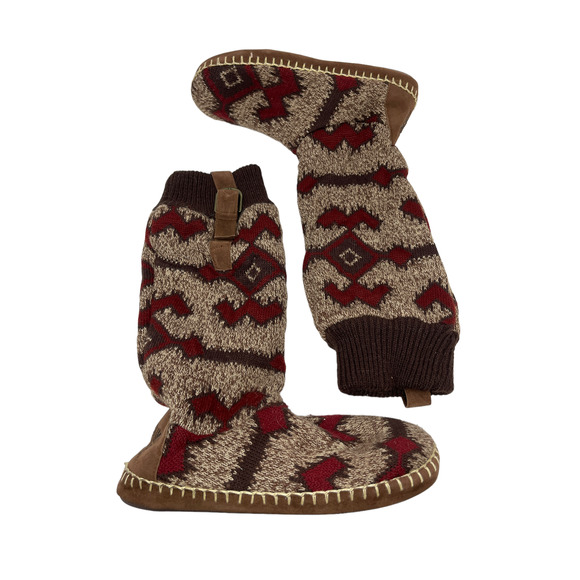 Muk Luks Shoes - Muk Luks Women's Tall Fleece-Lined Boho Southwestern Slipper Boot XL